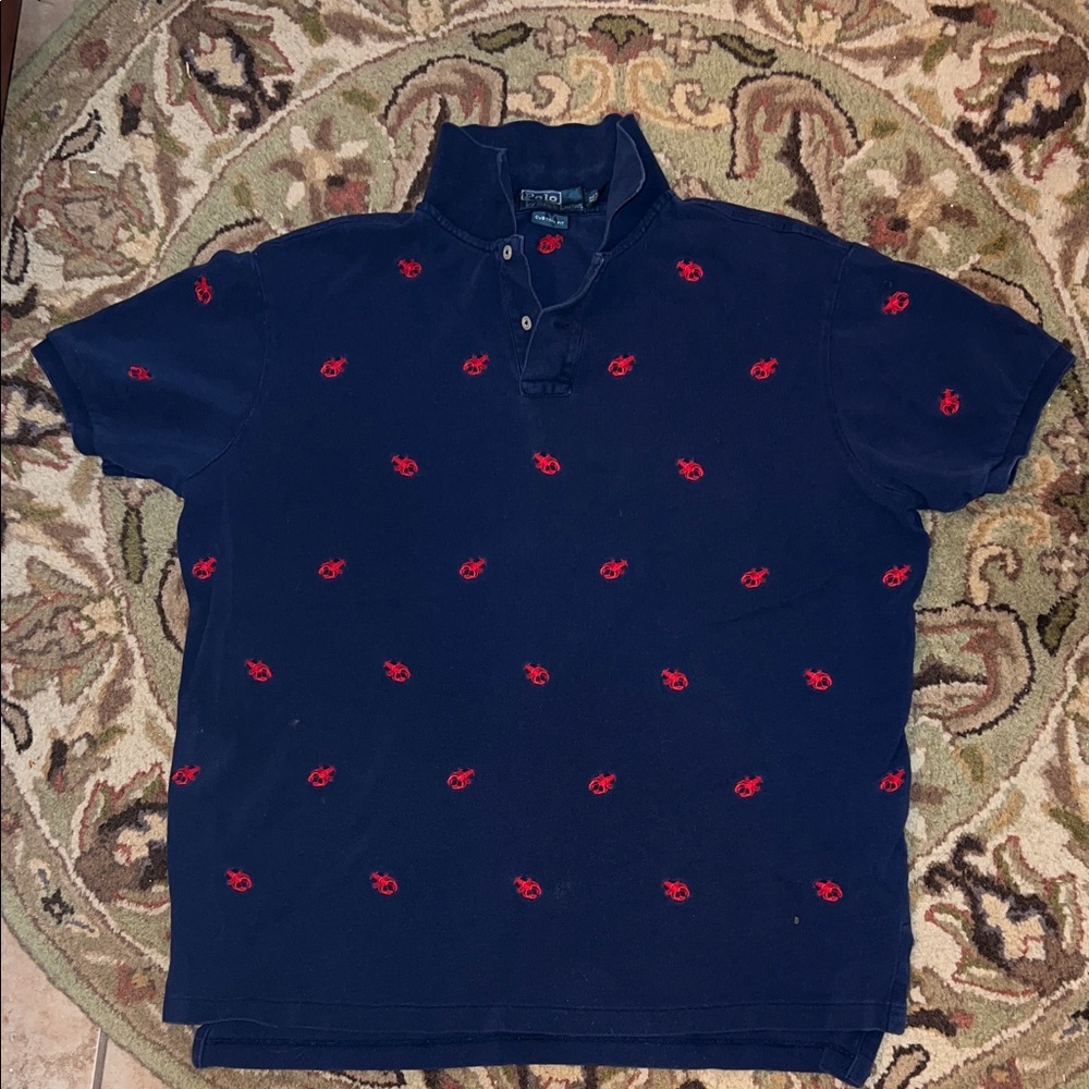 Polo by Ralph Lauren Dark Blue Polo with Red Embroidery